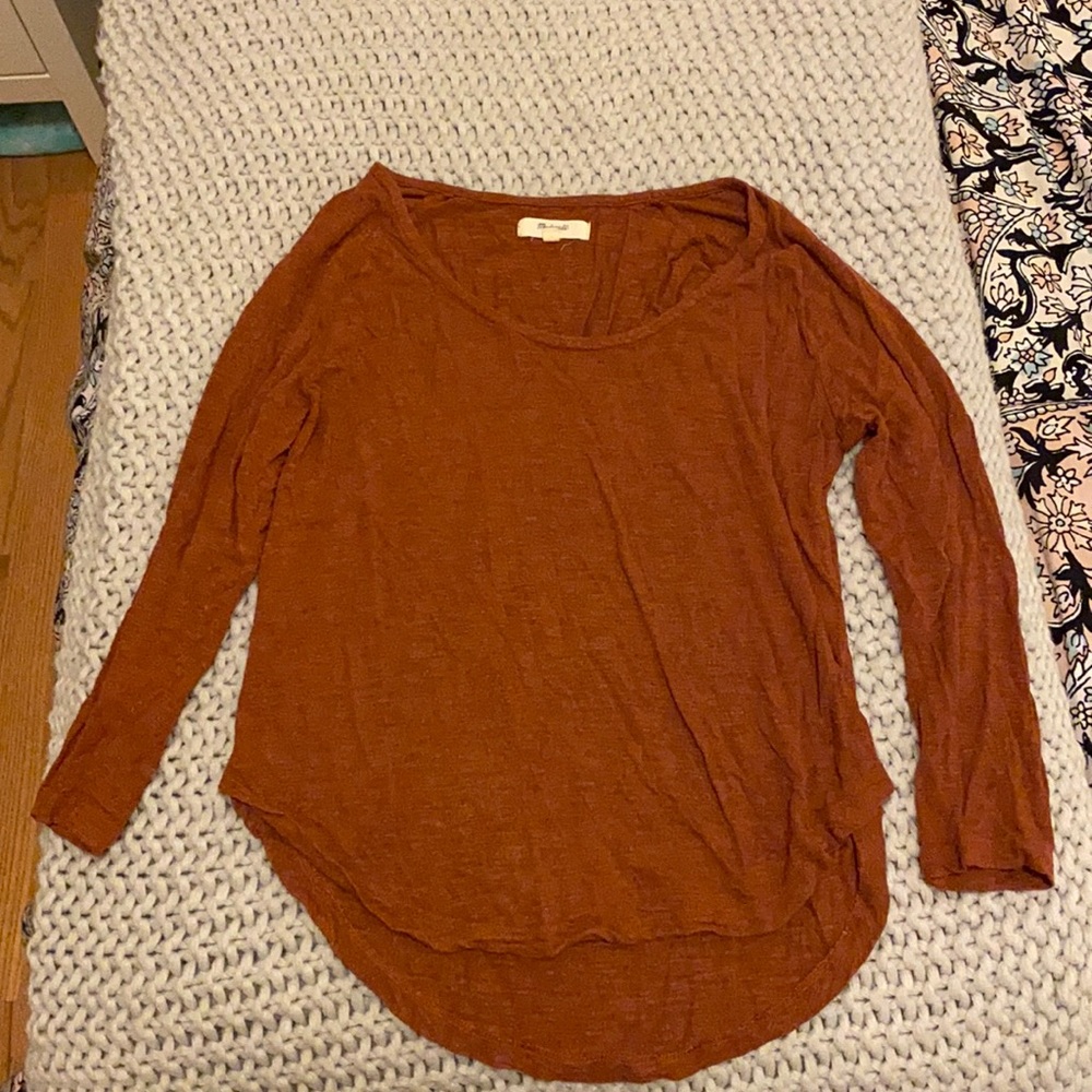 Madewell high-low 3/4 length top